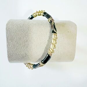 Vintage Black , Gold Toned Bangle Bracelet